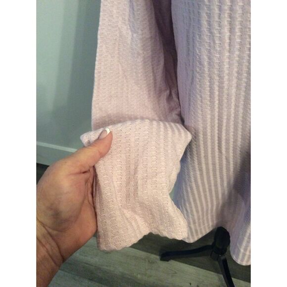 NWOT Chasor Lavender Long Sleeve V Neck Large L Womens Waffle - Picture 2 of 5